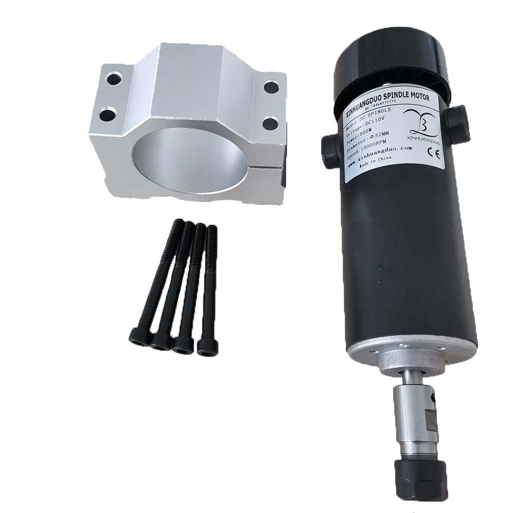 500W DC spindle Motor 0.5KW collet 52mm diameter DC 0-110 CNC Carving Milling Air cold Spindle Motor For Engraving