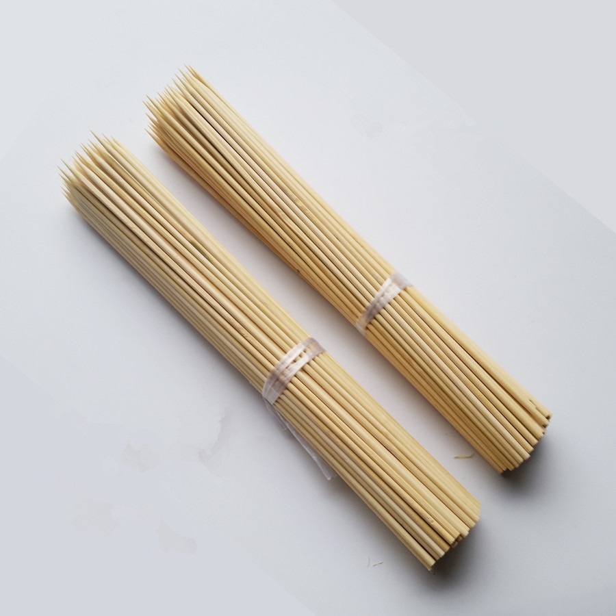 90 stk/pakke engangs bambus spyd grill shish kabob træpinde grill grill værktøj udendørs grill spyd venlig 35 cmx 4mm