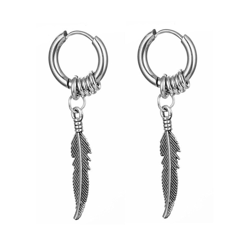 Vintage Skull Earrings for Women Goth Hoop Earrings Men Party Jewelry Aretes De Mujer Punk Piercing Stainless Steel Earrings: Style 3 / 1 Pair