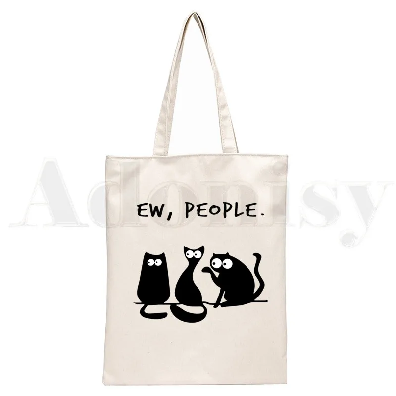 Ew Mensen Kat Handtassen Schoudertassen Casual Winkelen Meisjes Handtas Vrouwen Elegante Canvas Tas: Bruin