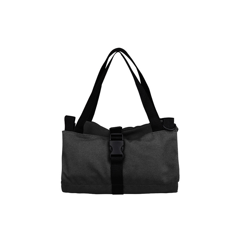 Tool Storage Bag Waterproof Canvas Five Grid Pocket Rollable Hand Bag for Tools Wrench Screwdriver Socket Pliers Organizer Bag: Black