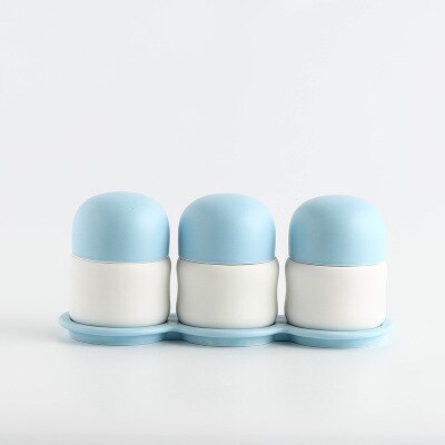 Eenvoudige stijl keramische kruik schattige porseleinen peper- en zoutstrooiers kruik restaurant huishouden: Blauwe set