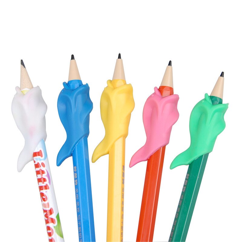 1 stk børn skrive blyant blyantholder brevpapir sæt børn lære øvelse silikone pen hjælpe greb holdning korrektion enhed
