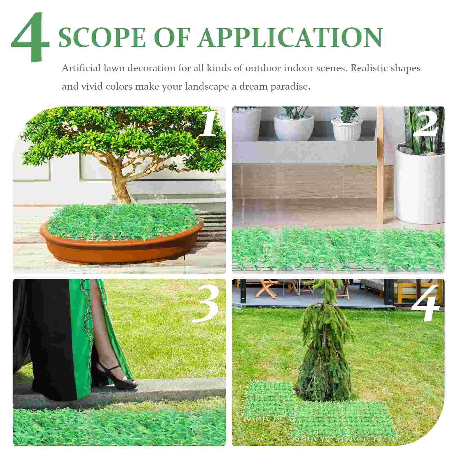 5Pcs Imitation Turfs Artificial Plants Wall Turfs Artificial Grass Turfs for Decor