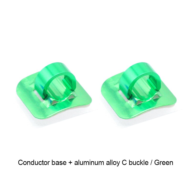 Bicycle Cables Housing Plastic/Aluminum Bike Oil Tube Fixed Clips C Shape Shift Brake Guide Cable Tube Fixed Clamp Frame Buckle: Green(Alloy buckle