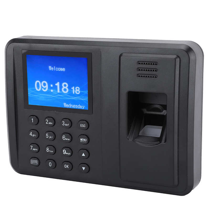 DC 5V Fingerprint Attendance Recorder Machine 2.4" TFT Screen Fingerprint Recorder Attendance Clock Time Card Machine