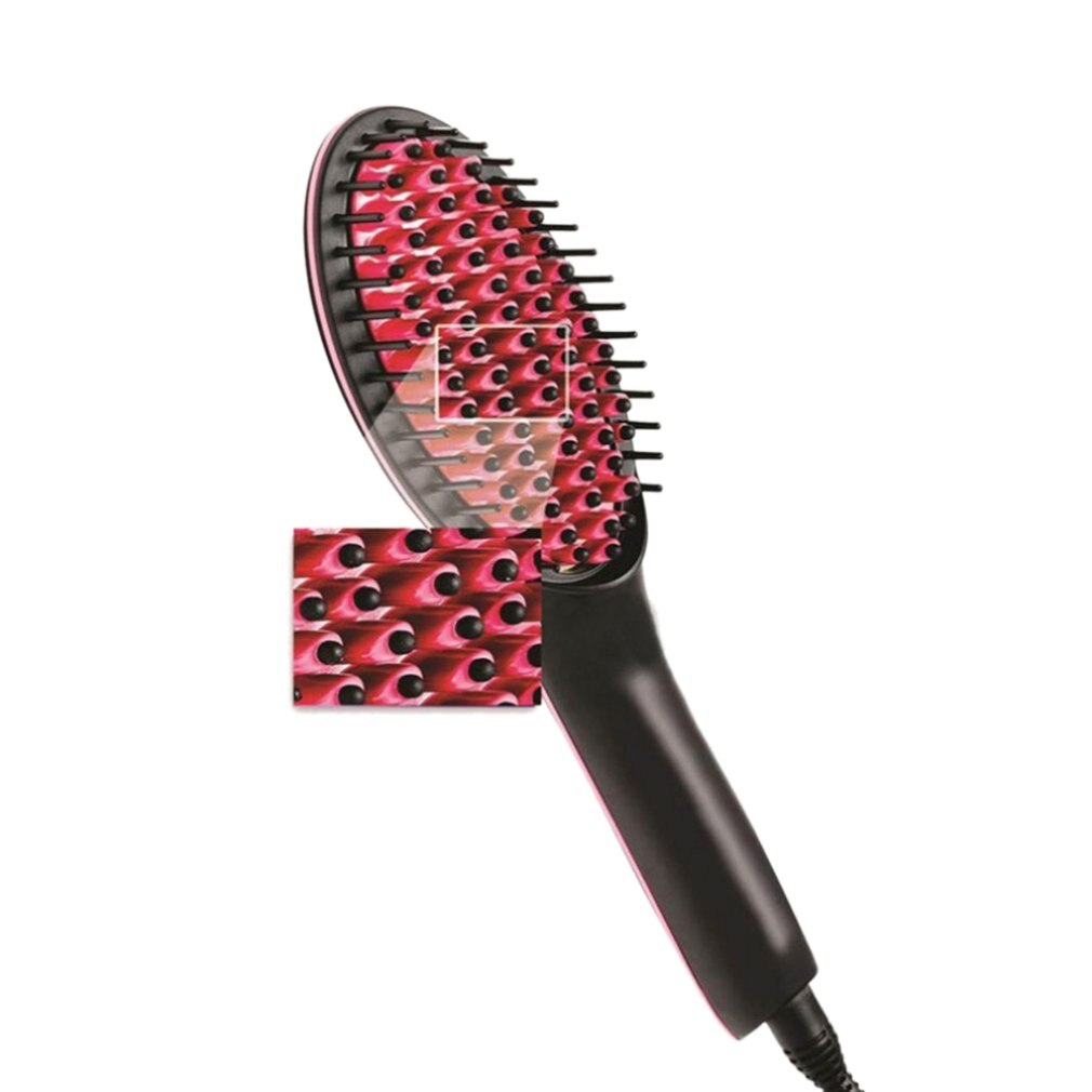 Portable Electric Digtal Fast Hair Straightener Comb Brush Led Temperature Flatiron Straightener Head Massage Anti-Scaled