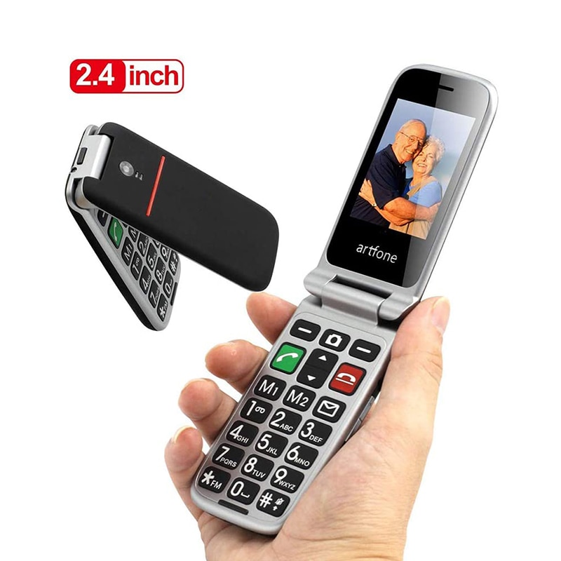Artfone Flip 2.4 "Screen Originele Flip Grote Toetsenbord Goedkope Senior Touch Mobiele Telefoon Telefoon Oudere Clamshell Mobiele Telefoons (2G)