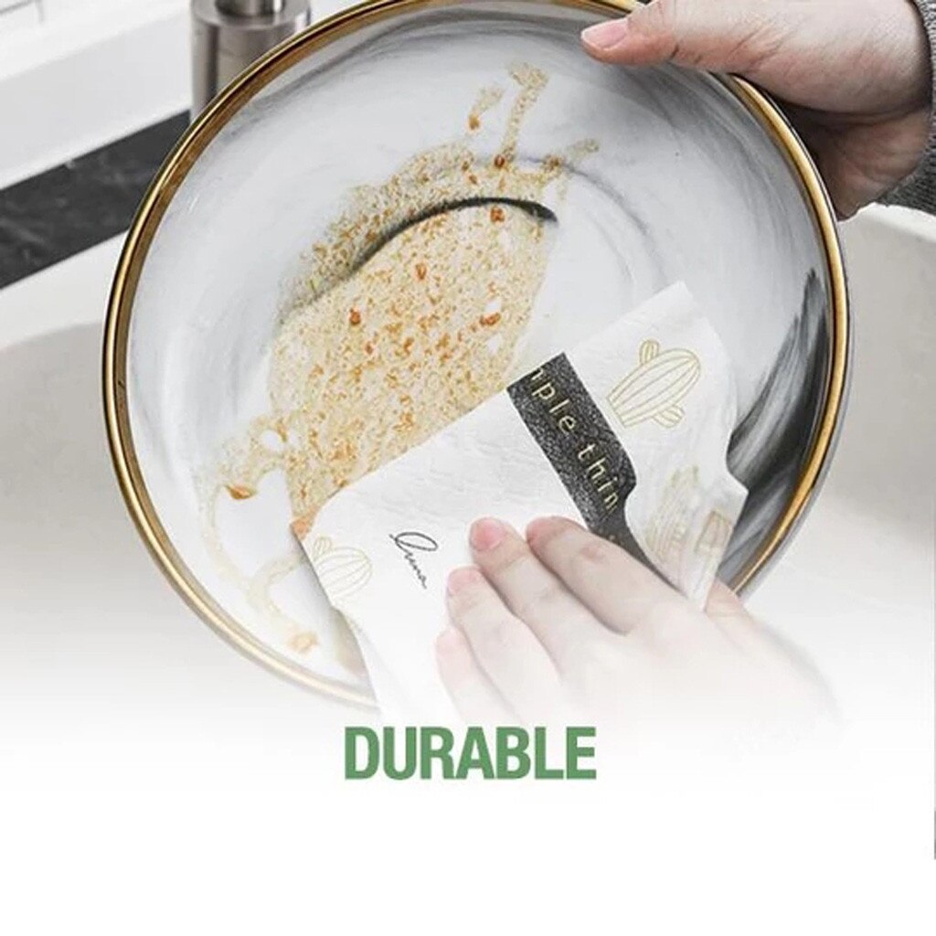 30PCS Biodegradable Washable Cleaning Wipes Kitchen Padded Lazy Cleaning Rag Waterproof Towel Kitchen Paper Towel