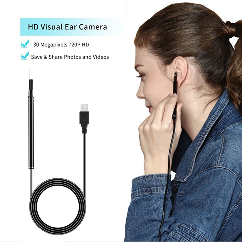 Mini 3-in-1 Visual Earpick HD Home LED 3-in-1 Otoscope Ear Nose And Mouth USB Endoscope Visual Ear Tip