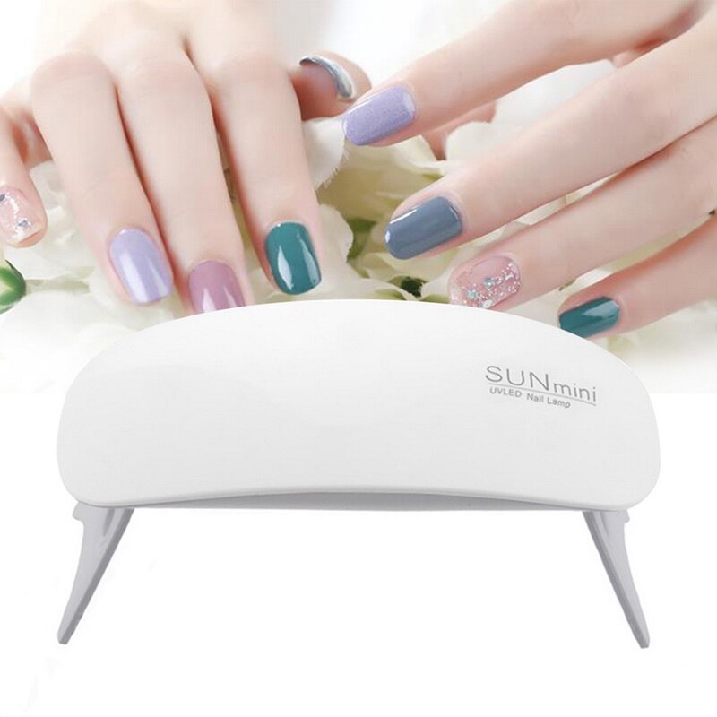 6W Nagel Droger Uv Led Verlichting Draagbare Thuisgebruik Nail Uv Gel Vernis Sneldrogende Machine Usb 6W led Uv Lamp Droger Nail Art Gereedschap: White