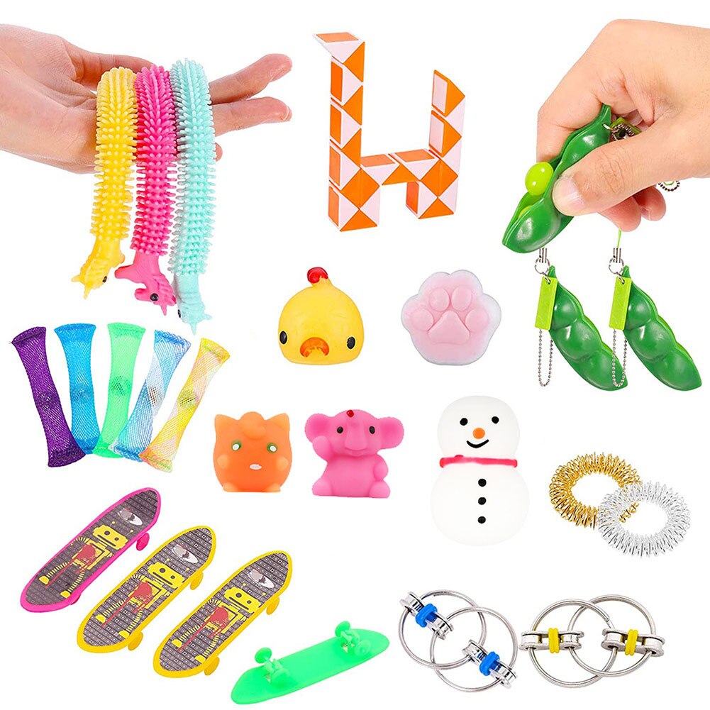 25Pcs Kids Ouder-kind Interactie Toys Voor Autisme Game Push Fidget Vinger Training Stress Zintuiglijke Speelgoed