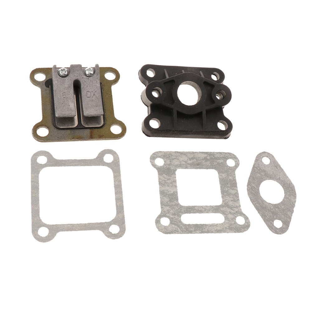 Reed Valve Inlet + Manifold Intake Pipe + Intake Pipe Gasket for 2 Stroke 47cc 49cc Engine Carburetor
