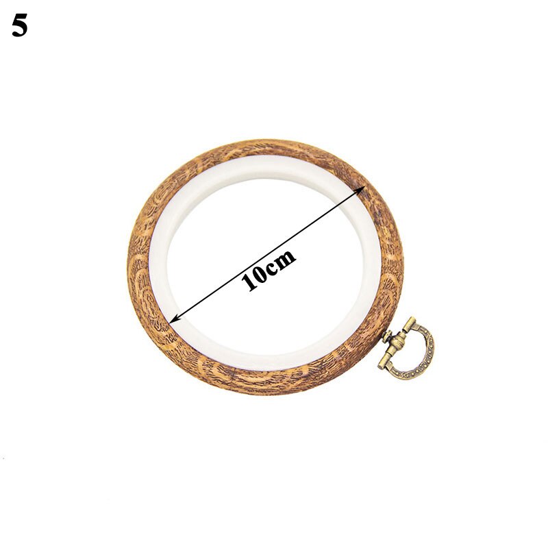 Wood Grain Cross Stitch Tool Wood Grain Round Octagon Rectangle Embroidery Hoop Cross Stitch Tool DIY Hoop Embroidery Circle: 10cm