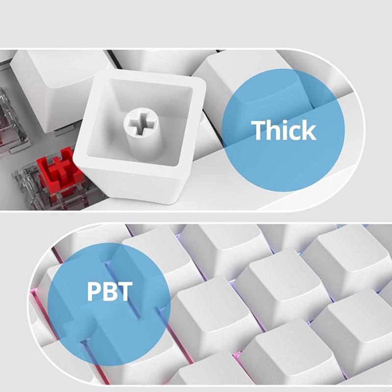 12pc 68 Key Originele hoogte Witte KeyCaps No Lettering Duurzaamheid PBT voor minimalistische toetsenbordliefhebbers en