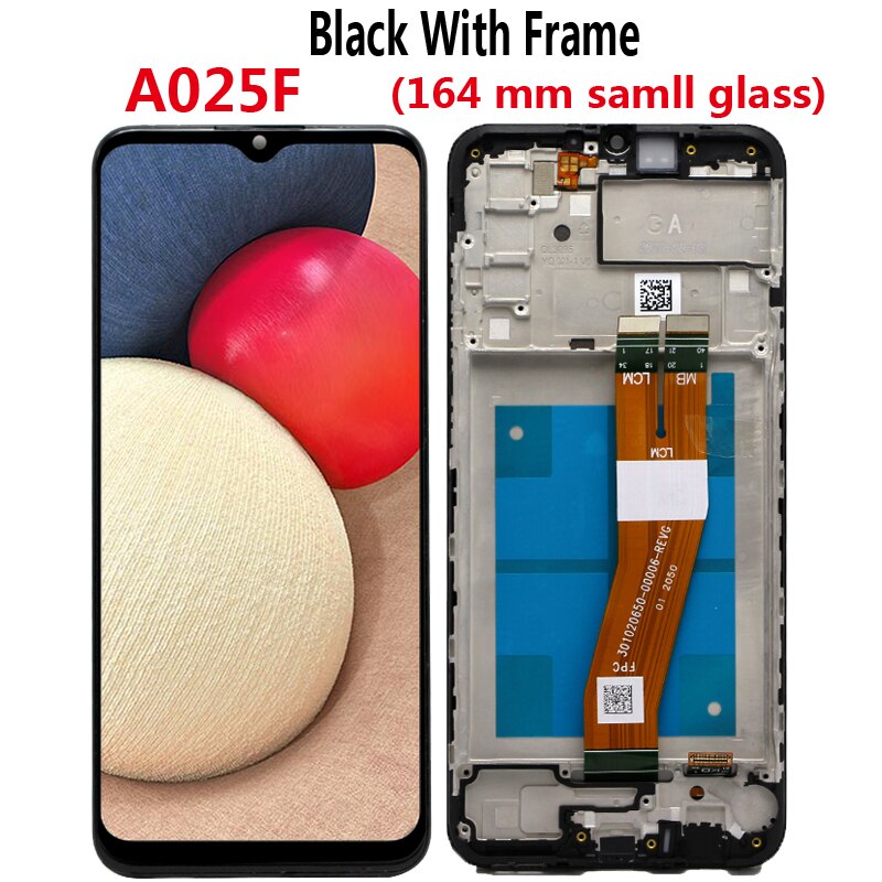 Pantalla LCD con marco para móvil, digitalizador de pantalla táctil para Samsung Galaxy A02s A025M A025F/DS A025G/DS A025G: A025F With Frame