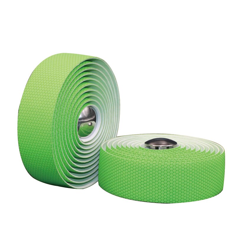 Cykelstyr tape tape pu læder partikel stil perforeret bælte åndbar skridsikker remme cykling styretape: Grøn