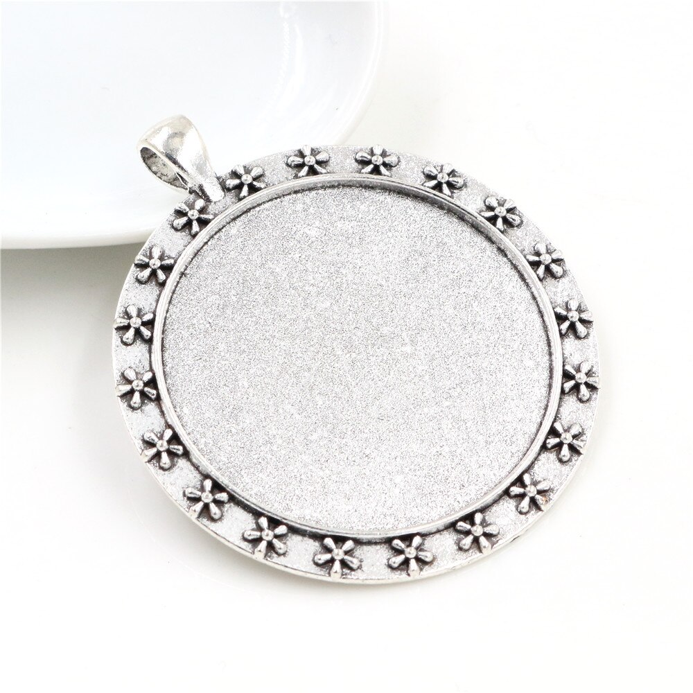 5 sztuk/partia 40mm wewnętrzna rozmiar Antique Bronze i posrebrzane czarne kolory Plated Fashion Style Cabochon baza ustawienie Charms wisiorek: D3-42
