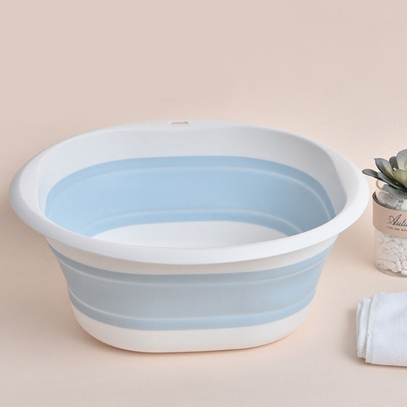 Plastic Folding Basins Portable Wash Basins Folding Laundry Tub Bathroom Kitchen Accessories Travel Folding Wash Basin SCIE999: Blue S