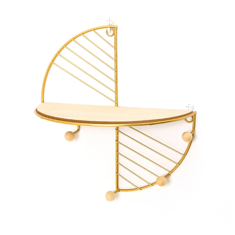 Wall Storage Shelf Bedroom Wall Mounted Plant Pot Organizer Rack: Gold