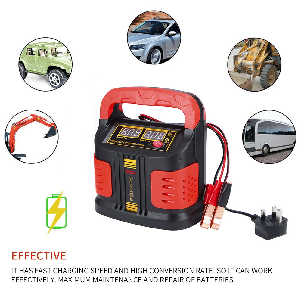 1pc Genuine 350W 14A AUTO Plus Adjust LCD Battery Charger 12V-24V Car Jump Starter Portable Built-In Battery Car Accessories