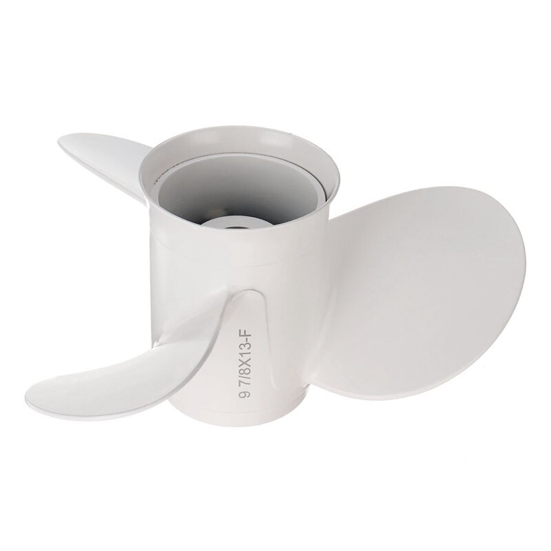 664-45949-02-El Marine Boat Outboard Propeller 9 7/8 X 13 For Yamaha 20-30Hp Right-Hand Rotation 3 Blades White: Default Title