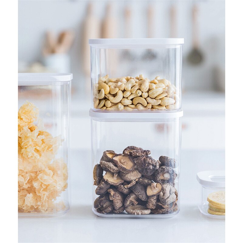 Plastic Food Container Transparent Stackable Dry Food Storage Box Kitchen Noodle Noodle Sealed Container