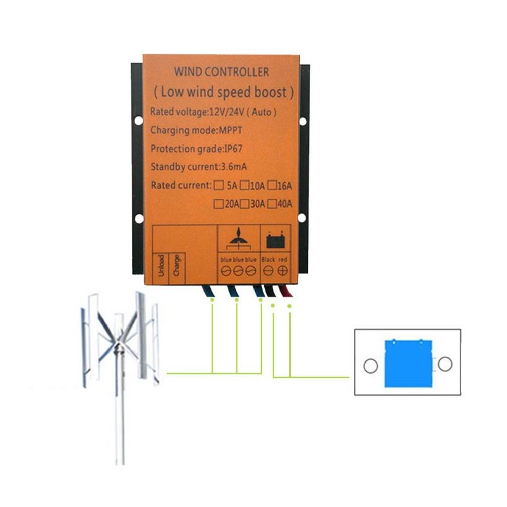 Zonne Complementaire Wind Turbine Controller Low Voltage Opladen Duurzaam Praktische Generator Controller 400W