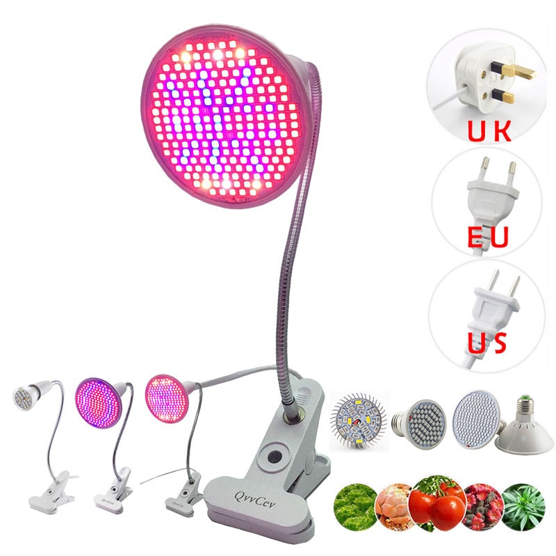 36 200 LED plante poussent lumière spectre complet rouge bleu lampe ampoule Clip pour salle intérieure tente fleur graines veg serre hydro