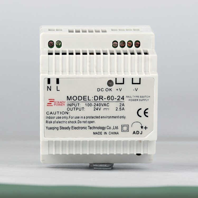 DR-60-12 transformator 12 volt 5 amp industriële din rail voeding 220v ac naar 12 v dc voeding