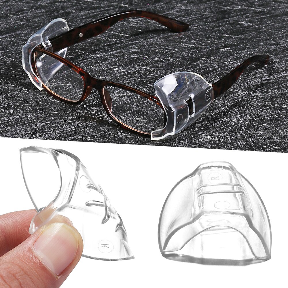 Protectores laterales transparentes para gafas, protectores de seguridad antideslizantes, flexibles, adecuados para escudo Universal, a prueba de polvo y viento, 2 uds.