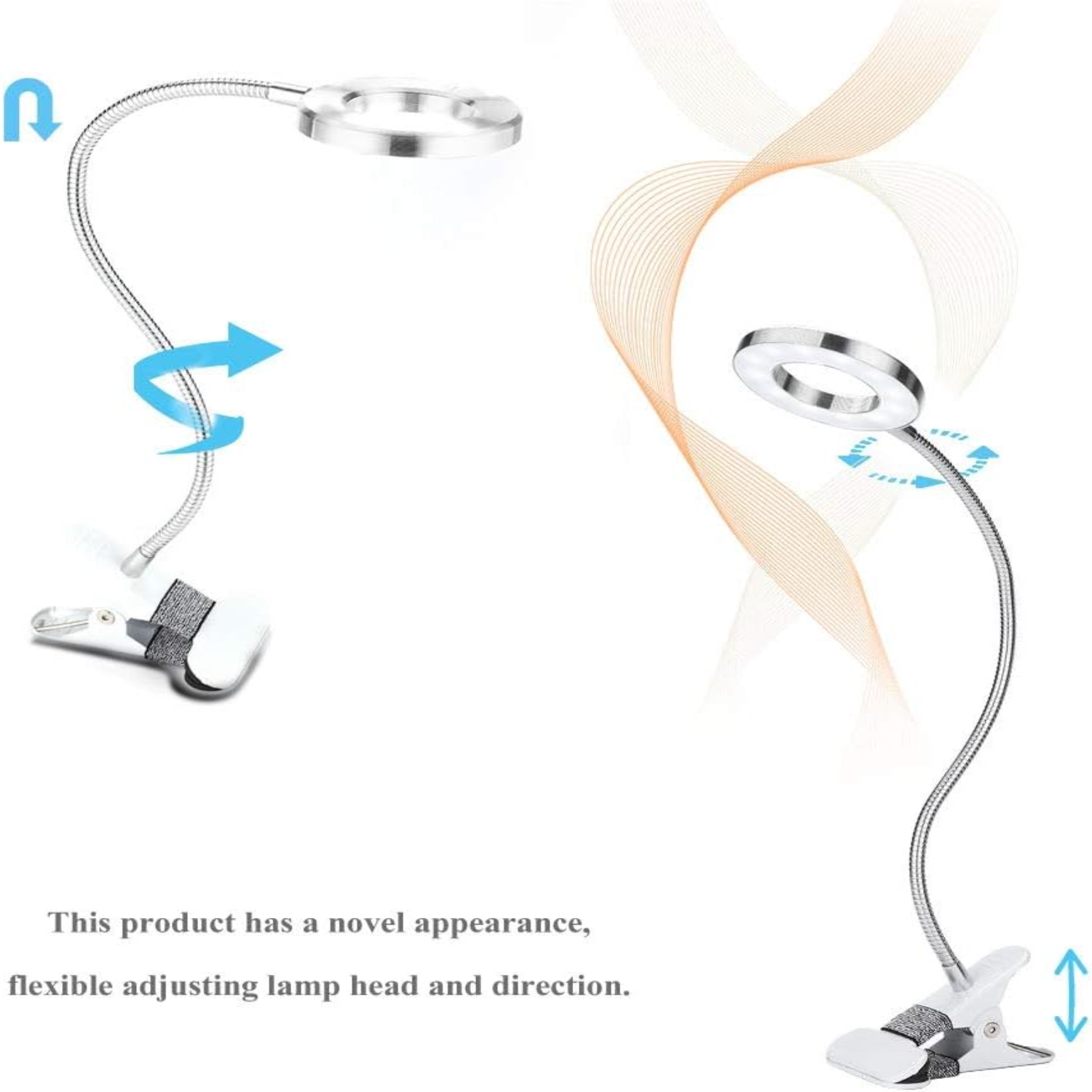 Slanke, verstelbare usb-led bureaulamp met moderne, flexibele helderheidsregeling voor meer comfort en een aangename sfeer. dimbaar.