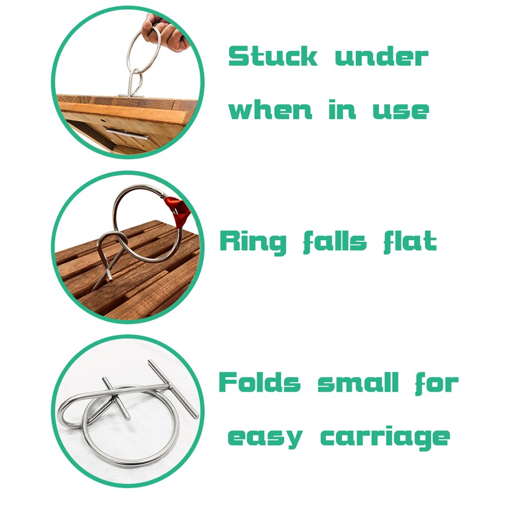 Marine 304 Stainless Steel Portable Dock Ring Spring Ring Silver