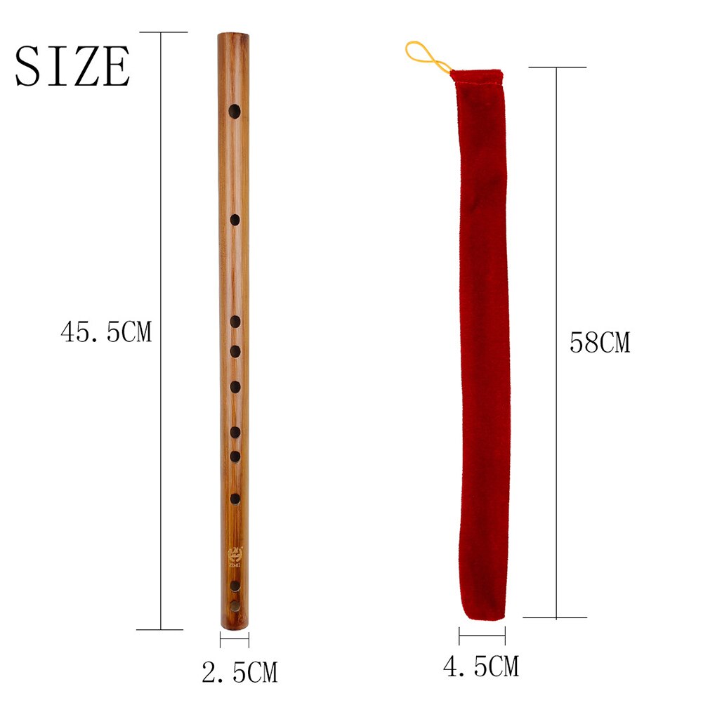 Flauta Dizi de bambú, instrumento Musical de viento de madera chino para amantes de la música, accesorios para jugar