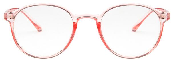 Damglasögonramar glasögonramar vintage runda klarglasögon optisk glasögonram transparent: Klar rosa