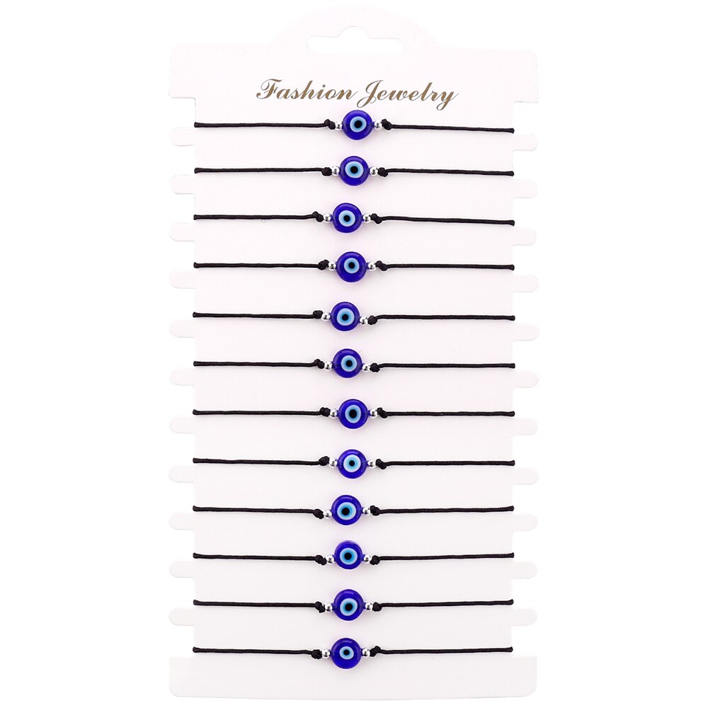 Classic Amulet Evil Nazar Eye Charm Bracelet Red Black String Rope Braided Friendship Bracelets for Women Statement Jewelry: B2805