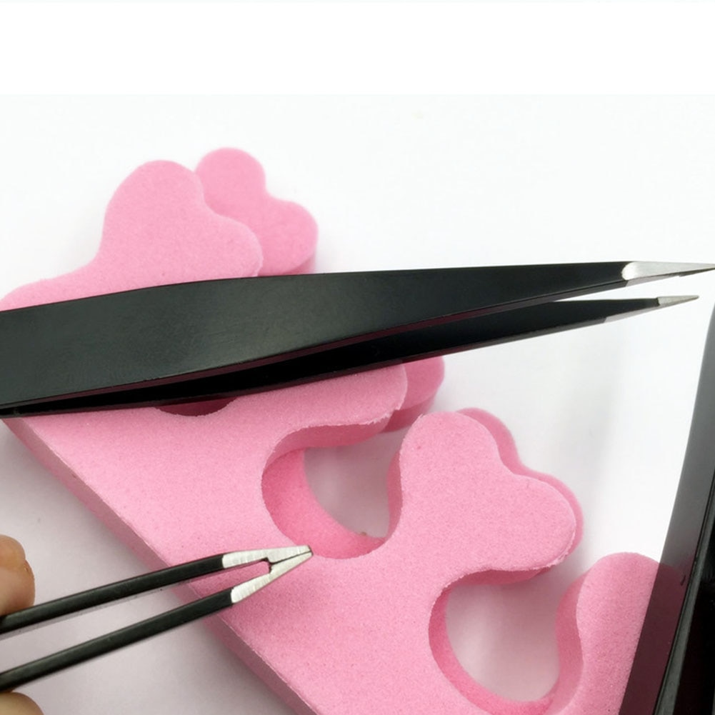 3pcs With Case Ingrown Hair Tip Tool Splinter Pincer Tweezer Set Makeup Eyebrow Removal Stainless Steel Small