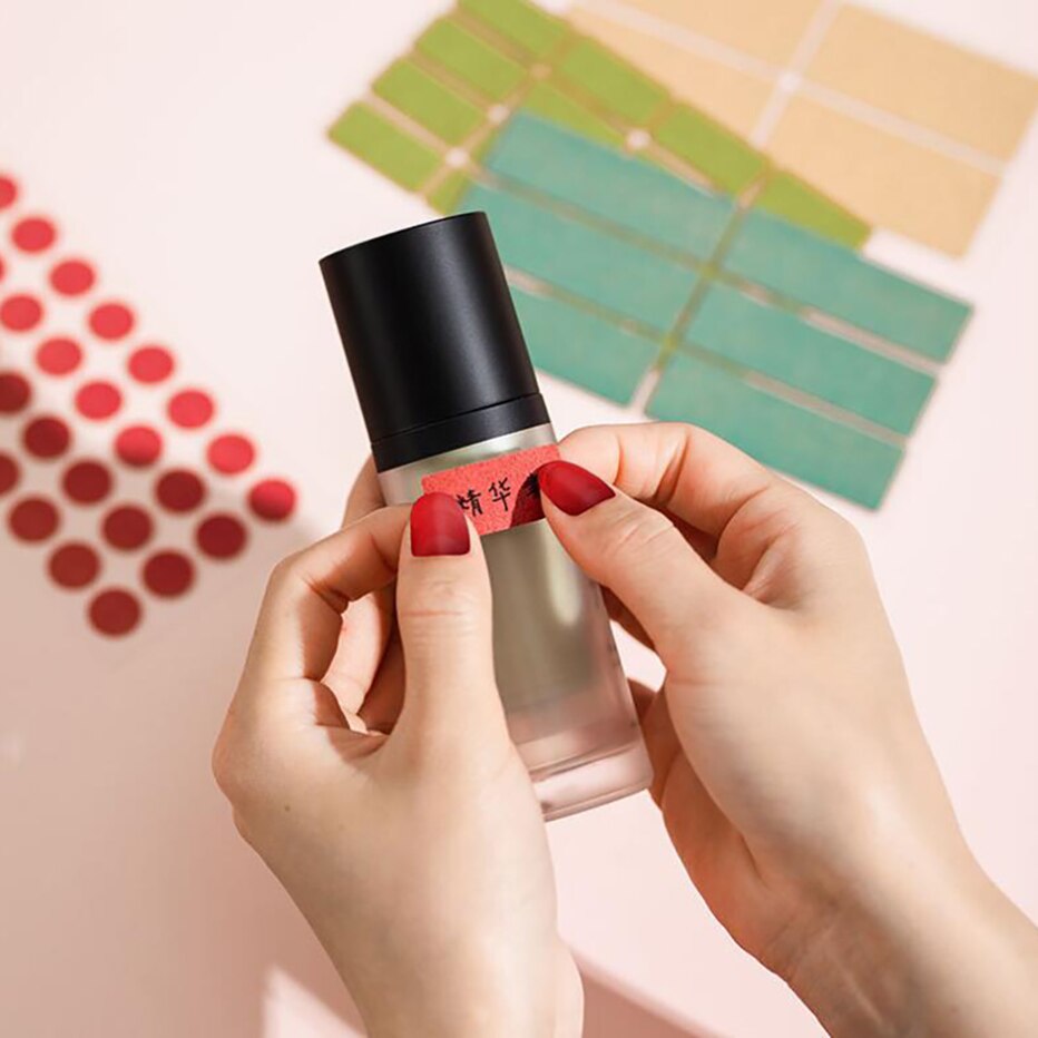 Round Rectangle Square Shape Stickers Self Adhesive Waterproof Bottles Jars Packing Decoration Label Office Index Sticker