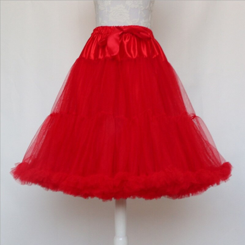 Jupon Lolita pour femmes et filles, 55CM, jupon Crinoline, sous-jupe Tutu de princesse, jupe Cosplay: Rouge