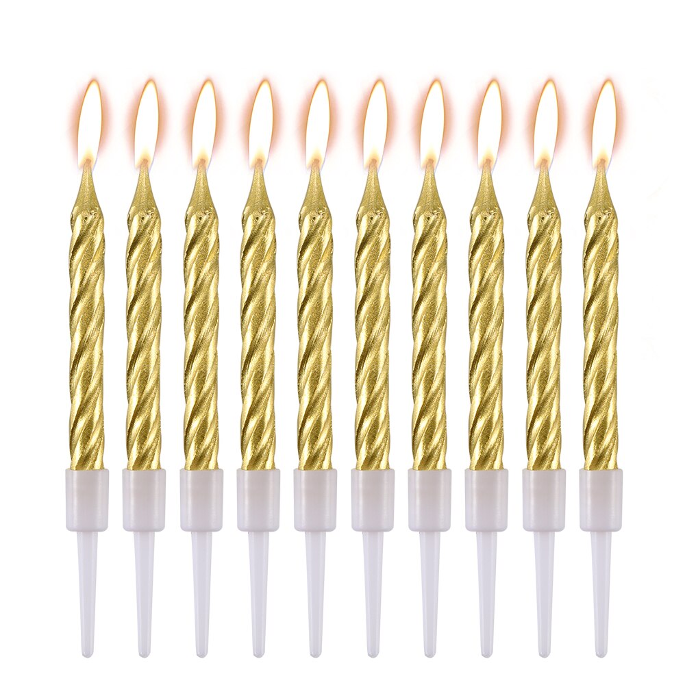 Bougies magiques à lumière multi-usages, 10 pièces, pour décor de gâteaux, d'anniversaire