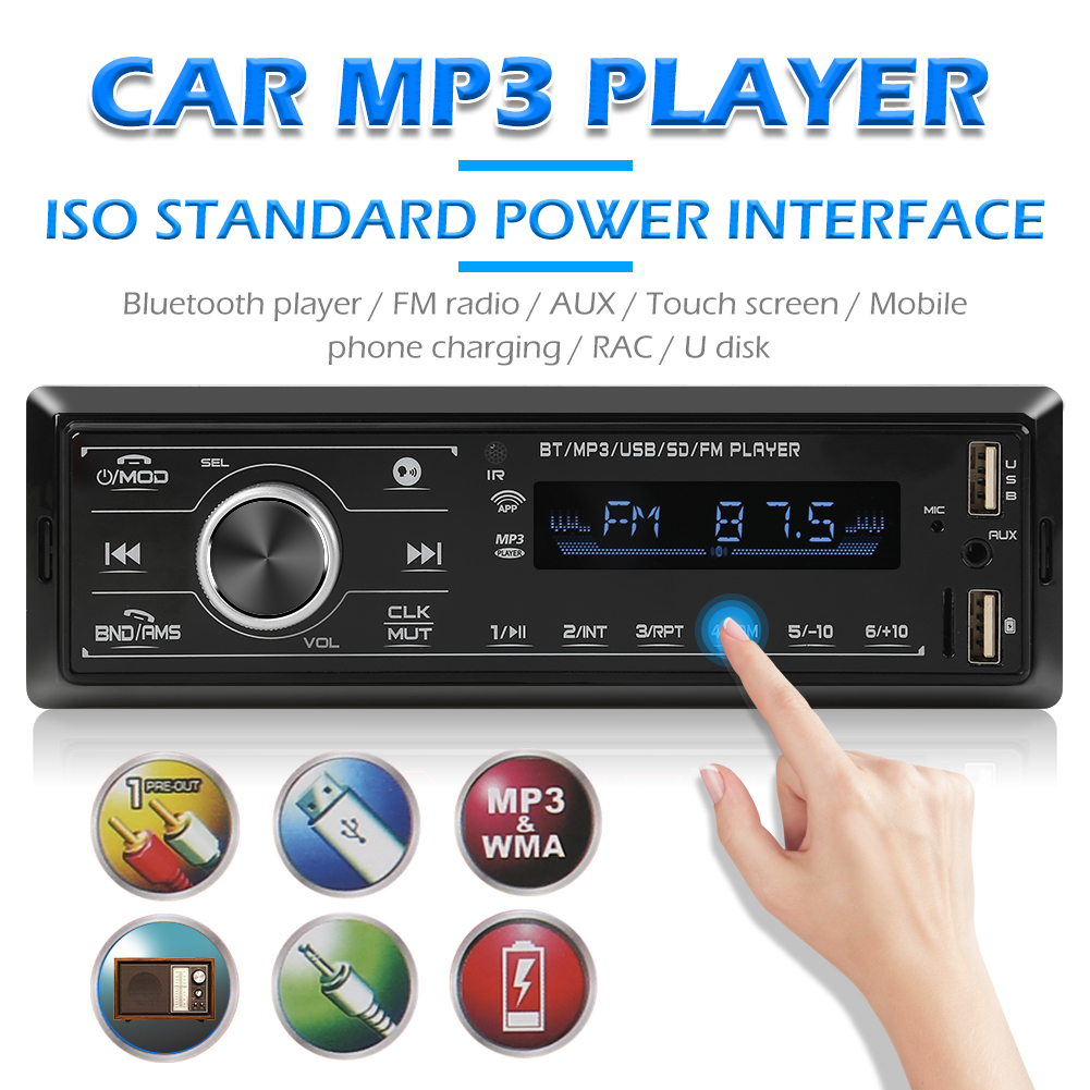 Multi-function Car Stereo MP3 Player Durable Bluetooth FM Radio Head Unit Media Receiver Auto Electronics Accessories