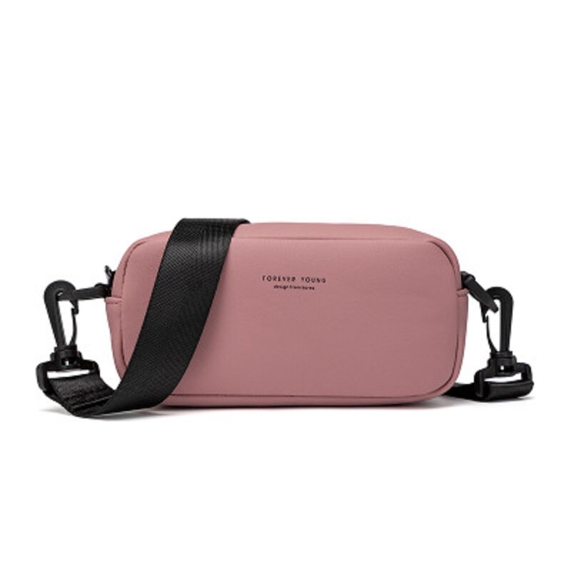 Skulderveske kvinner brystveske multifunksjonell crossbody messenger bag dame myke vesker og håndvesker: Rosa