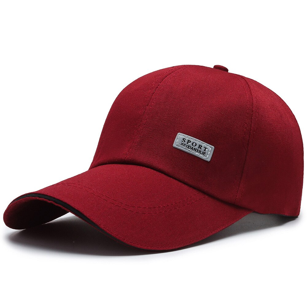 Mannen Vrouwen Vlakte Gebogen Zonneklep Baseball Cap Hoed Effen Kleur Mode Verstelbare Caps Outdoor Vissen Cap: wine red