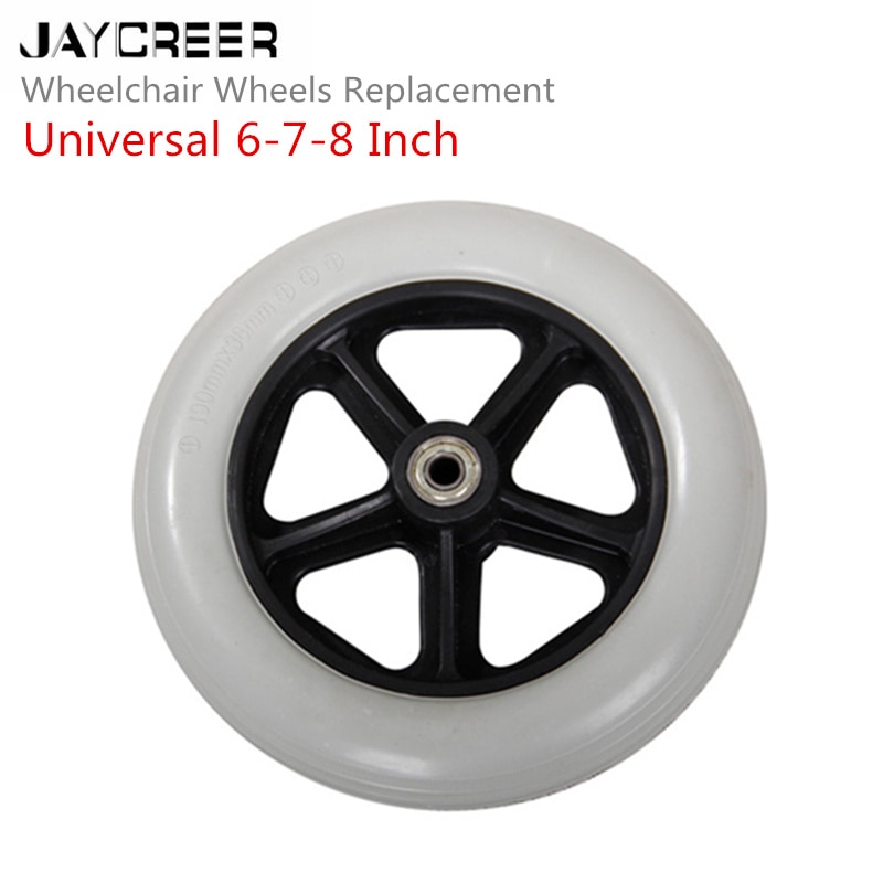 JayCreer 6 pulgadas, 7 pulgadas, Agujero interior de 8 pulgadas, reemplazo de rueda de 8mm de diámetro para sillas de ruedas, rolladores, caminantes y más