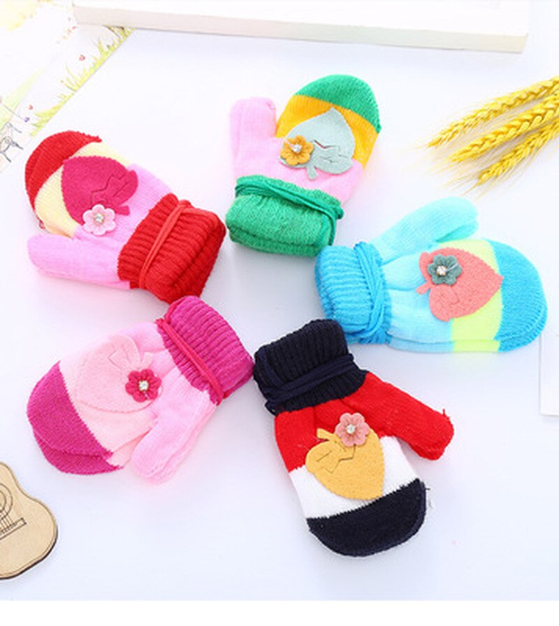 0-3 jahre alt Baby Gestrickte Warme Handschuhe Junge/Mädchen Nette Karikatur Winter Baby Nette Finger Handschuhe freundlicher der Handschuh Karikatur Handschuhe