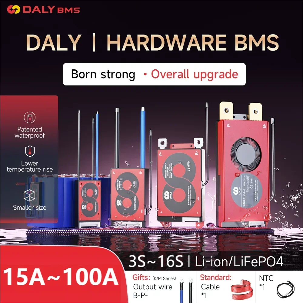 DALY BMS 3S 4S 6S 7S 10S 12S 13S 14S 15S 16S Li-ion And LiFePO4 32650 21700 18650 BMS 15A To 100A With Balance Function And NTC