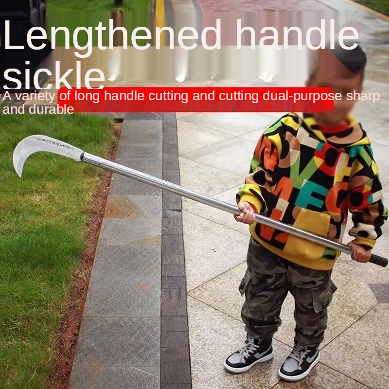 Multifunctional Harvesting Weeding Fishing Long-Handled Scythe Lawn Mower Chopping Hatchet Corn Outdoor Agricultural Tools
