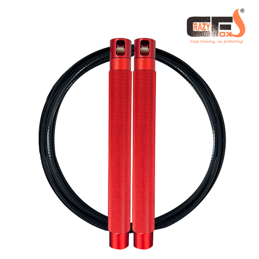 Cable Speed Rope - Adjustable Tangle Free Jump Rope with Ball Bearings,줄넘기 ,saltar la cuerda: Red