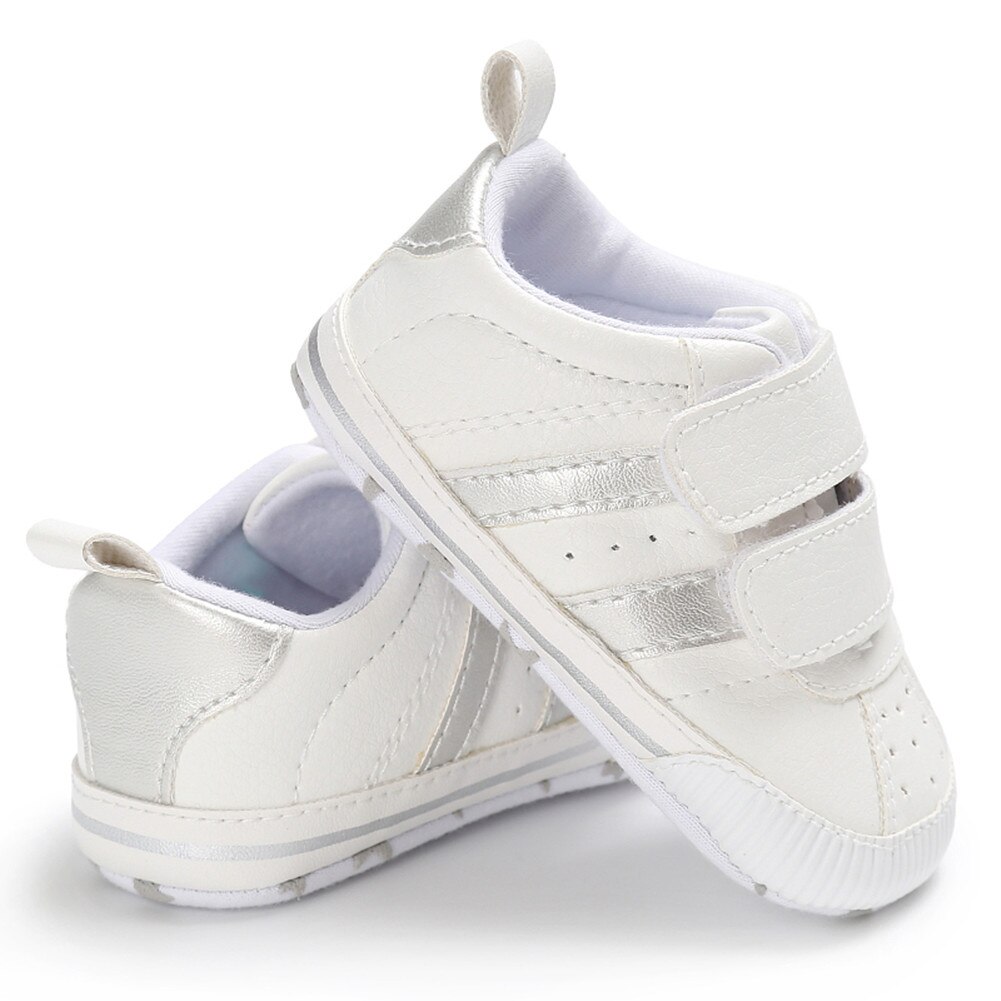 Babysko baby nyfødt spædbarn sko blød sål krybbe sko afslappede sneakers 0-18m: E / 13-18 måneder