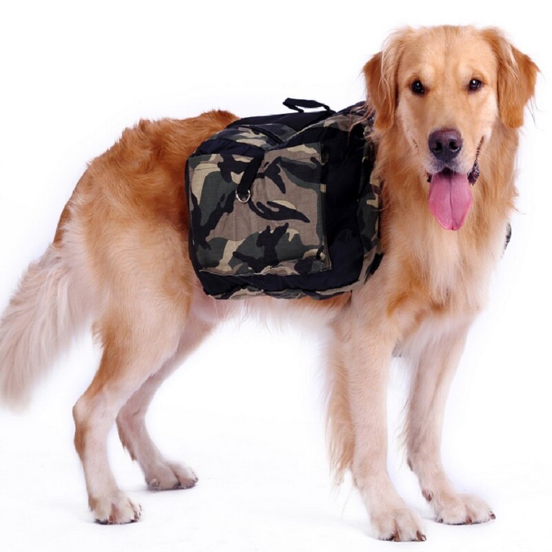 Outdoor large dog bag carrier Backpack Saddle Bags Camouflage big dog travel Carriers for Hiking Training pet carrier product: M
